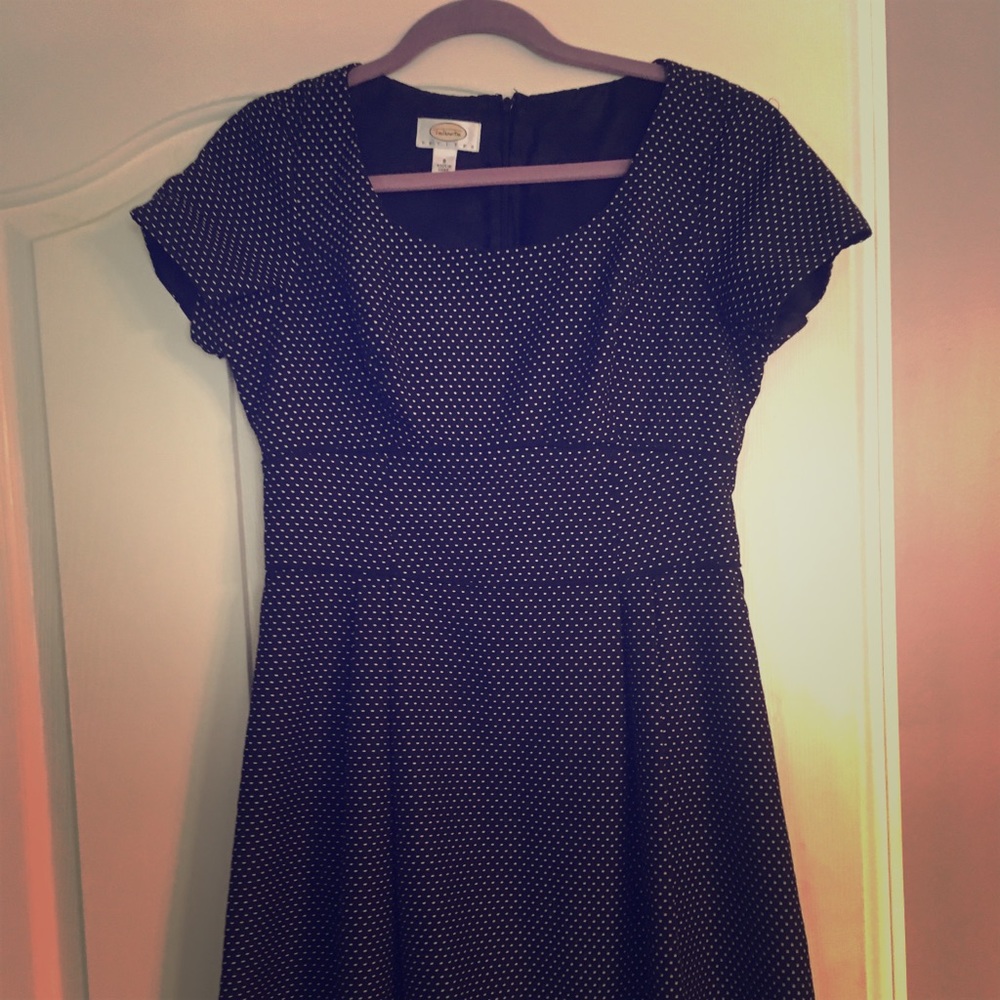 Black with white polka-dots dress